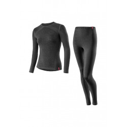 Löffler Set Lang Transtex Warm Seamless - Sous-vêtements sport pour Femme - Gris