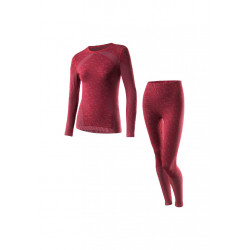 Löffler Set Lang Transtex Warm Seamless - Sous-vêtements sport pour Femme - Rouge