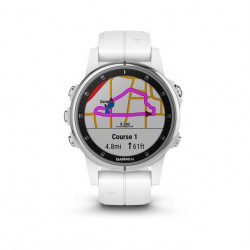 Garmin Fénix 5S Plus Silver Sapphire Blanche Bracelet Blanc