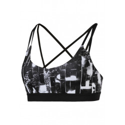 Puma Strappy Graphic Bra L - Brassières de sport pour Femme - Noir