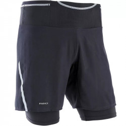 Short cuissard KALENJI confort trail running homme noir