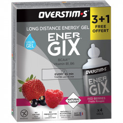 OVERSTIMS Étui Gels Endurance Energix Liquide 3+1 - Fruits rouges