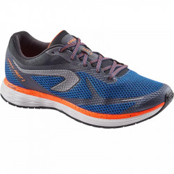 chaussure running homme Kiprun Fast 2 coloris Bleu outremer/rouge vermillon fluo