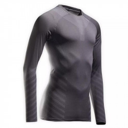 T-shirt running homme manches longues hiver respirant Kiprun Skincare coloris gris