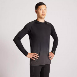 T-shirt running homme respirant manches longues Kiprun care coloris noir