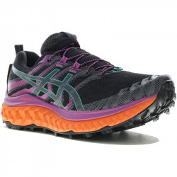 Asics Trabuco Max W Chaussures running femme en coloris noir, prune, orange et turquoise