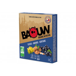 Baouw Étui 3 Barres nutritionnelles bio - Cassis - Amande - Gentiane Diététique Barres