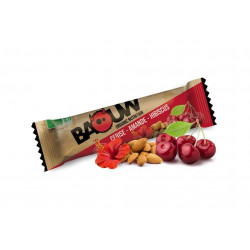 Baouw Barre nutritionnelle bio - Cerise - Amande - Hibiscus Diététique Barres