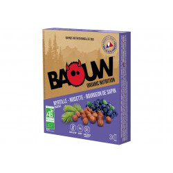 Baouw Étui 3 barres nutritionnelles bio - Myrtille sauvage - Noisette - Bourgeon de sapin