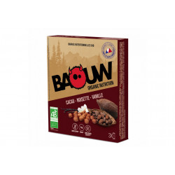 Baouw Étui 3 barres nutritionnelles bio - Cacao - Noisette - Vanille Diététique Barres