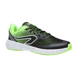chaussures enfant d' athlétisme AT 500 kiprun fast noires jaunes