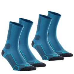 Chaussettes de randonnée montagne tiges high. 2 paires MH 500 bleu gris