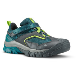 Chaussures imperméables de randonnée -CROSSROCK vertes- enfant 28 AU 34 scratch