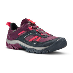Chaussures de randonnée enfant avec lacet CROSSROCK imperméables violettes 35-38