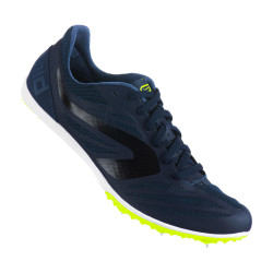 CHAUSSURES A POINTES D'ATHLETISME DE DEMI FONDAT MID BLEU NOIR ET JAUNE