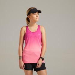 DÉBARDEUR RUNNING FEMME AVEC BRASSIÈRE INTÉGRÉE KIPRUN CARE ROSE DEGRADE