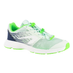 chaussures enfant de running et d'athlétisme AT breath vert clair et bleu marine