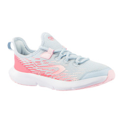Chaussures de running enfant AT Flex Run grises et roses à lacets
