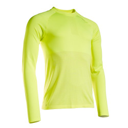 TEE SHIRT RUNNING HOMME RESPIRANT MANCHE LONGUE KIPRUN CARE JAUNE