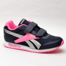 Chaussures de marche enfant Reebok Classic noir / rose velcro
