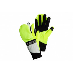 Paire de gants hiver brooks running draft hybrid jaune fluo   blanc s