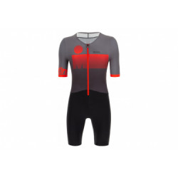 Trifonction manches courtes santini x ironman audax aero noir   rouge  s
