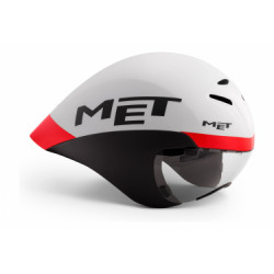 Casque aero met drone blanc noir rouge mat 2021 l  59 62 cm
