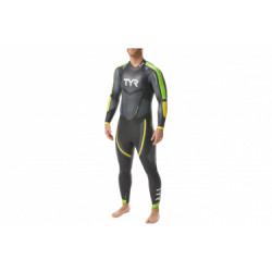 Combinaison de triathlon neoprene tyr hurricane cat 5 noir vert jaune s m