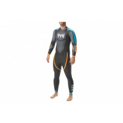 Combinaison de triathlon tyr hurricane cat 2 noir bleu orange s