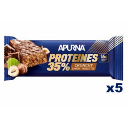 Barre hyperproteinee apurna crunchy chocolat noisette 5x25g