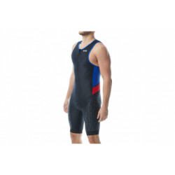 Combinaison triathlon tyr competitor noir   bleu   rouge s