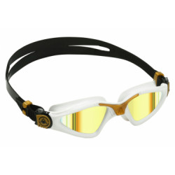 Lunettes de bain aqua sphere kayenne a blanc noir   verres miroir or