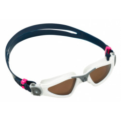 Lunettes de natation kayenne small a blanc gris   verre polarises maron