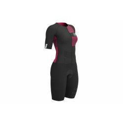 Combinaison compressport aero trisuit femme noir rose s