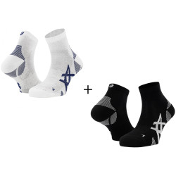 Asics 2 paires Cushion Run Quarter Chaussettes