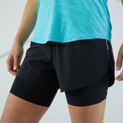 Short 2 en 1 running femme - KIPRUN MARATHON